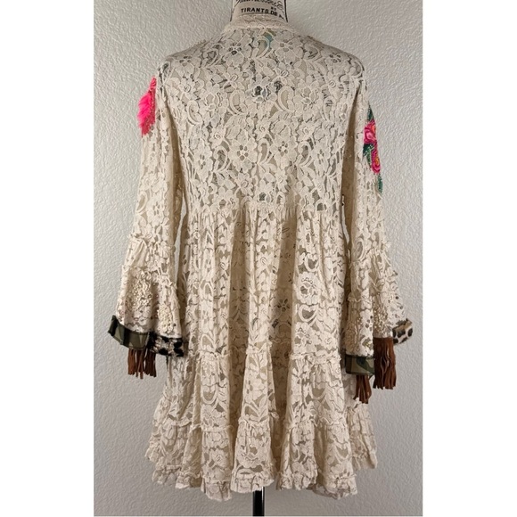 Antica Sartoria by Giacoo Cinque Lace Embroidered Coverup Dress, ONE SIZE - Picture 6 of 12